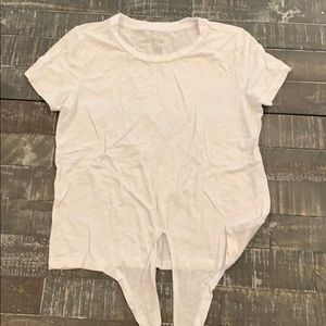 Small white aerie tie front T-shirt